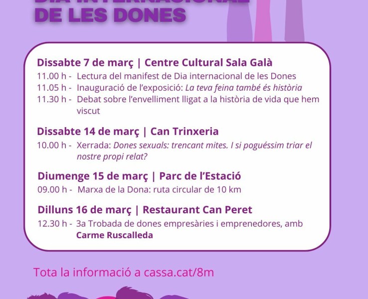 Cassa commemorarà el Dia Internacional de les Dones 