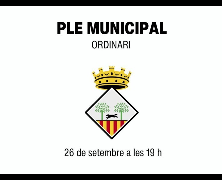 Celebració del ple municipal ordinari del 26 de setembre