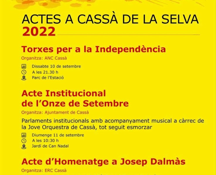 Actes de celebració de la Diada Nacional de Catalunya