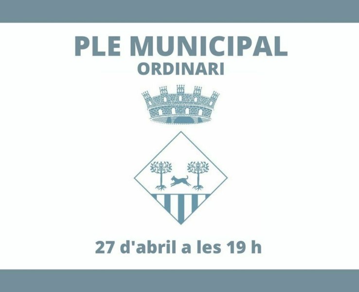Celebració del Ple municipal ordinari del 27 d'abril de 2023, a les 19 h