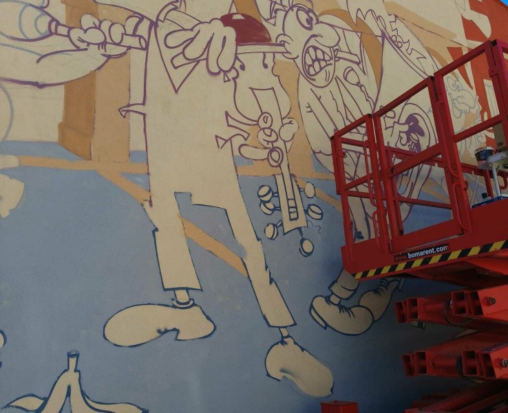 Cassà presenta un mural inspirat en els personatges de Mortadel·lo i Filemó