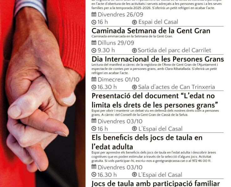Celebrem la setmana de la Gent Gran